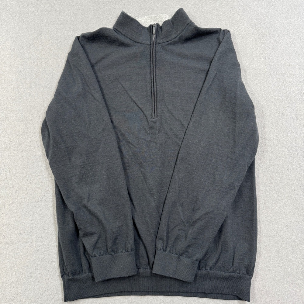 Adidas AdiPure Sweater Men's Large Black Lined Quarter Zip Pullover Sportswear